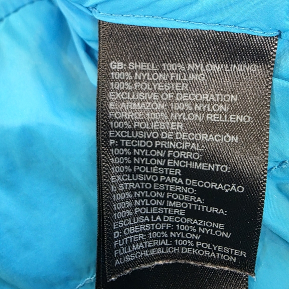 Girls The North Face Blue Puffer Jacket Size 10/12 Medium - Picture 5 of 6